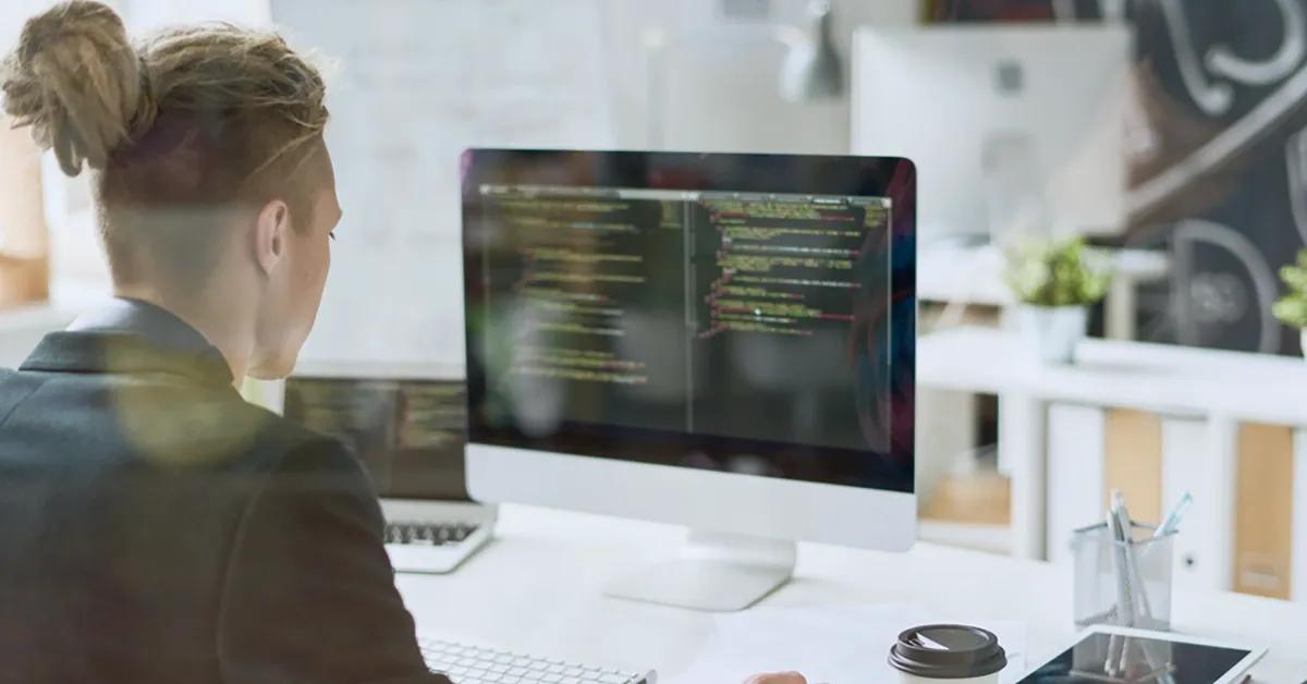 Engineer working on his computer