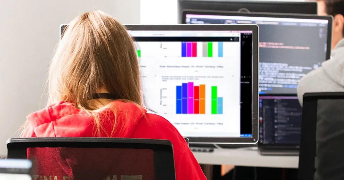 Engineer working on her computer