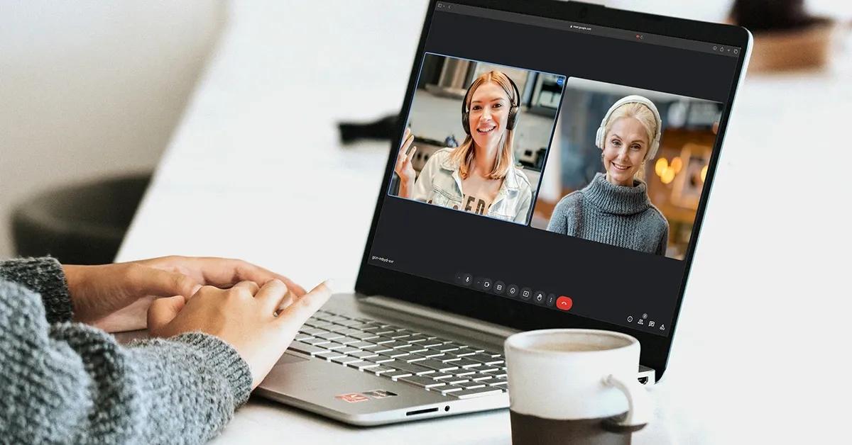 Two women on a video call