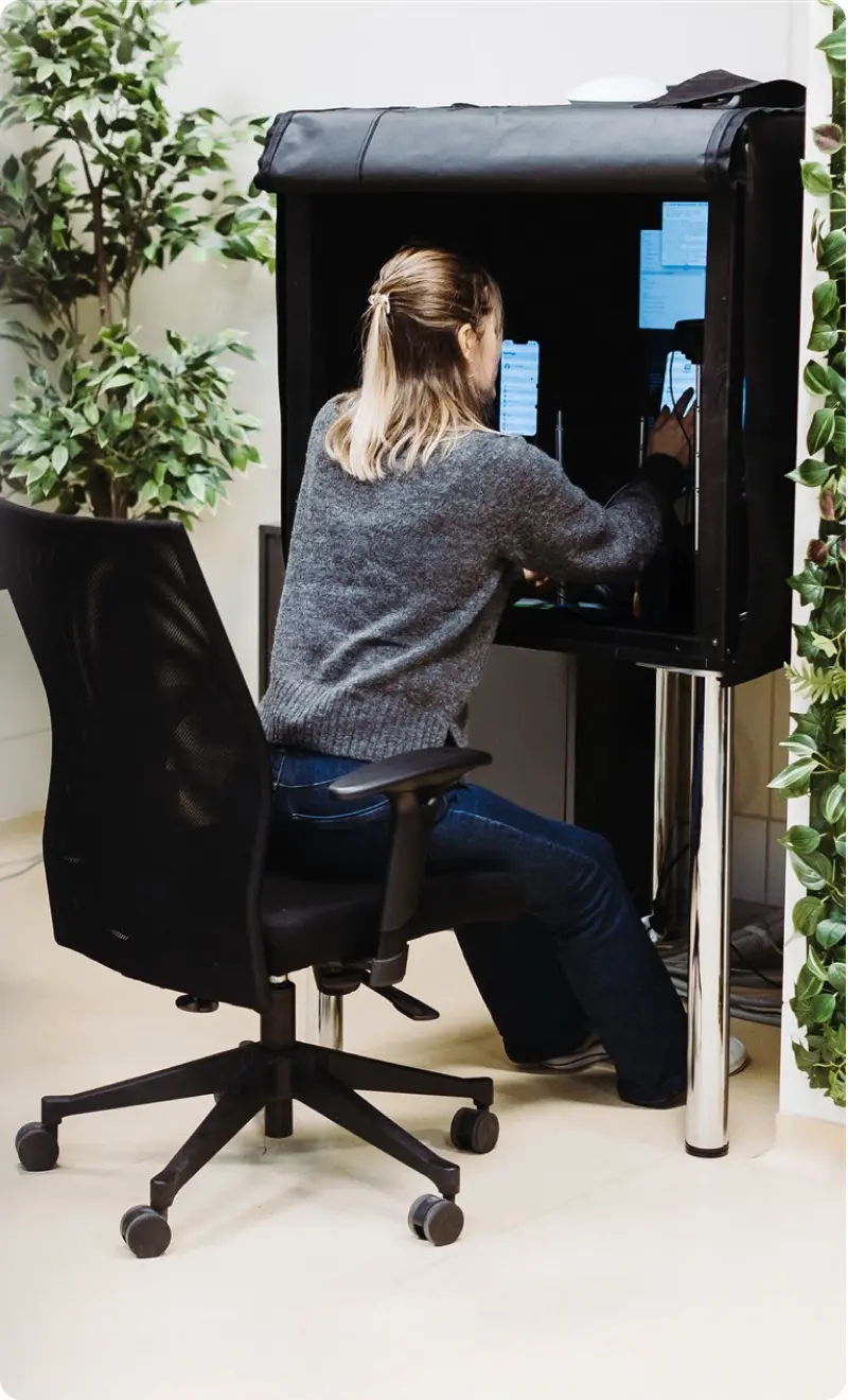 Audio and video quality testing setup in action
