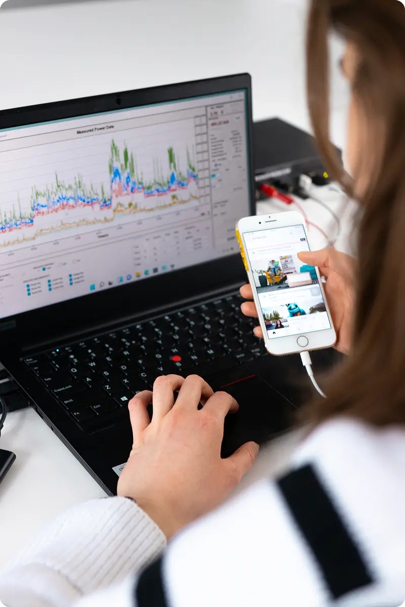 Battery and data usage testing setup