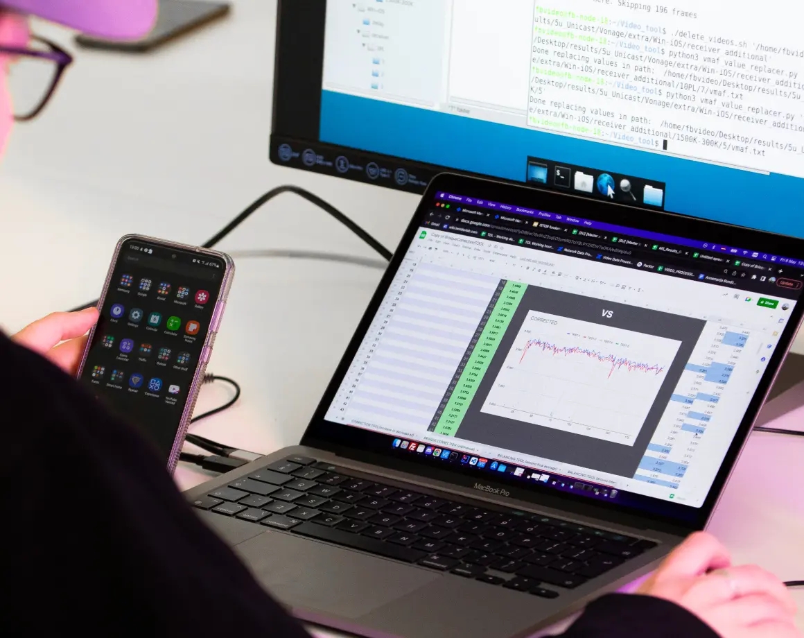 Person using multiple devices