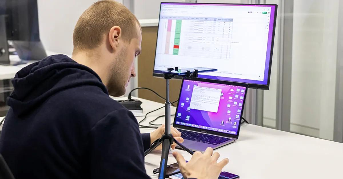 Engineer working on his computer