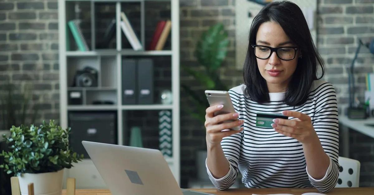 Woman shopping online