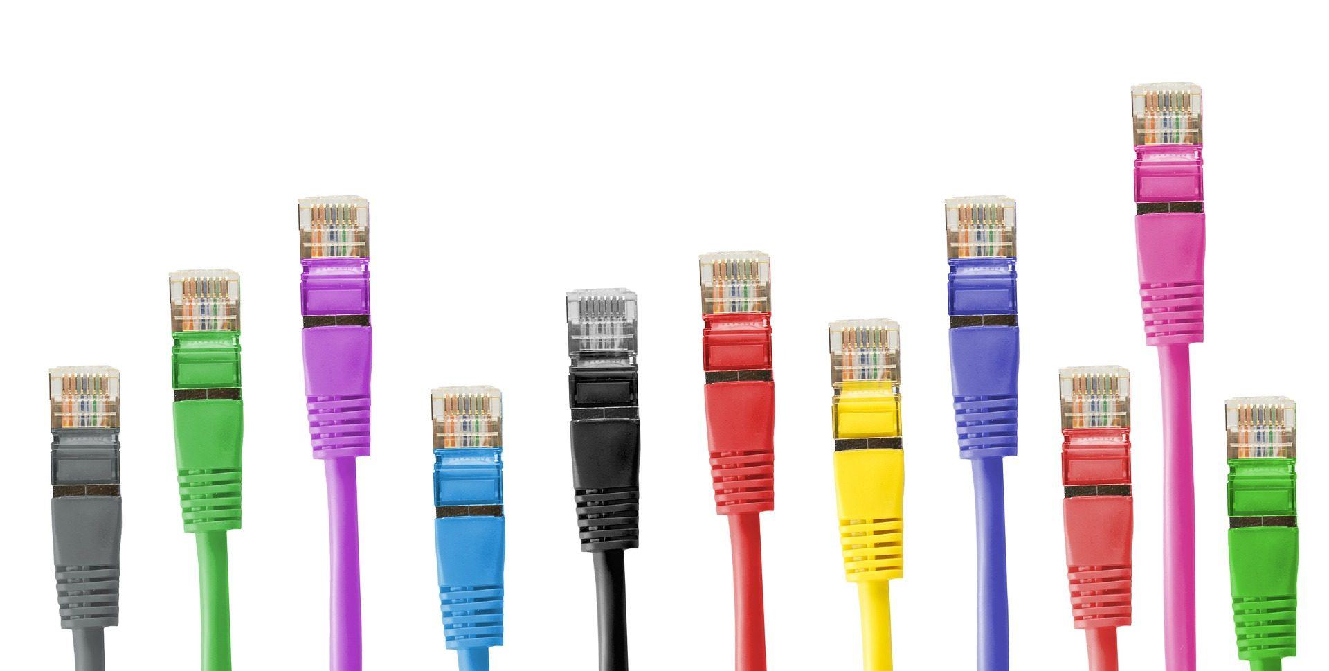 Different coloured cables